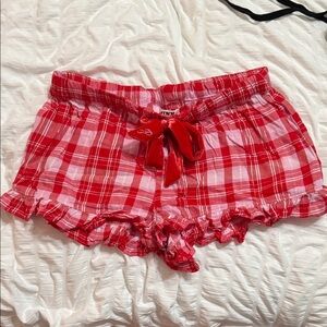 PINK Victoria's Secret Red Plaid Pajama Shorts